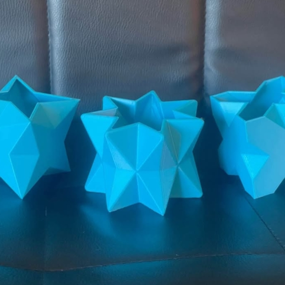 Geometric Blue Star-Shaped Decor